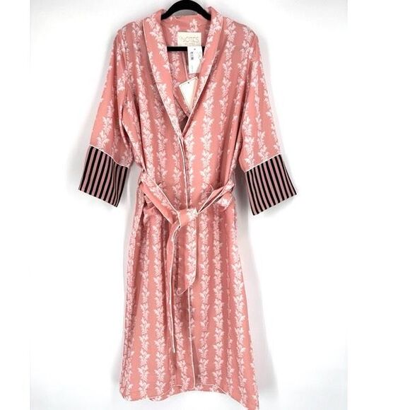 NWT NOTES DU NORD Kia Powder Palm Robe In Pink Size 42 Style 11025 - Picture 2 of 12